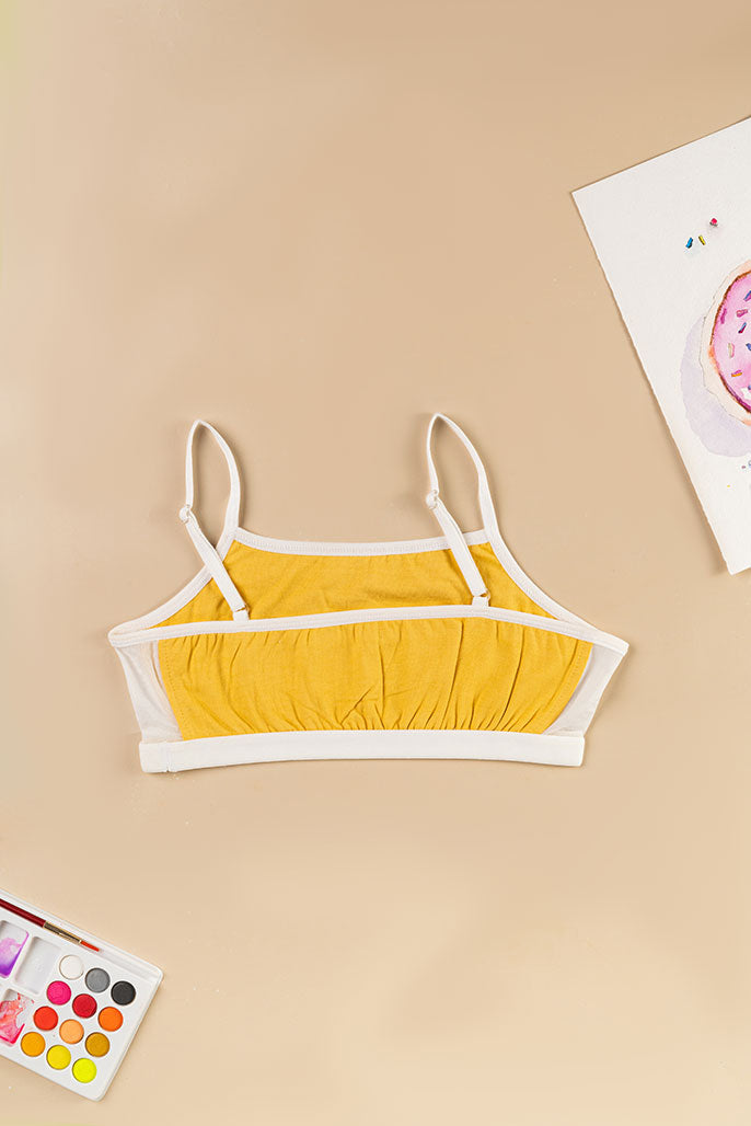 Beginner Bra - With Mesh Detail - Honey