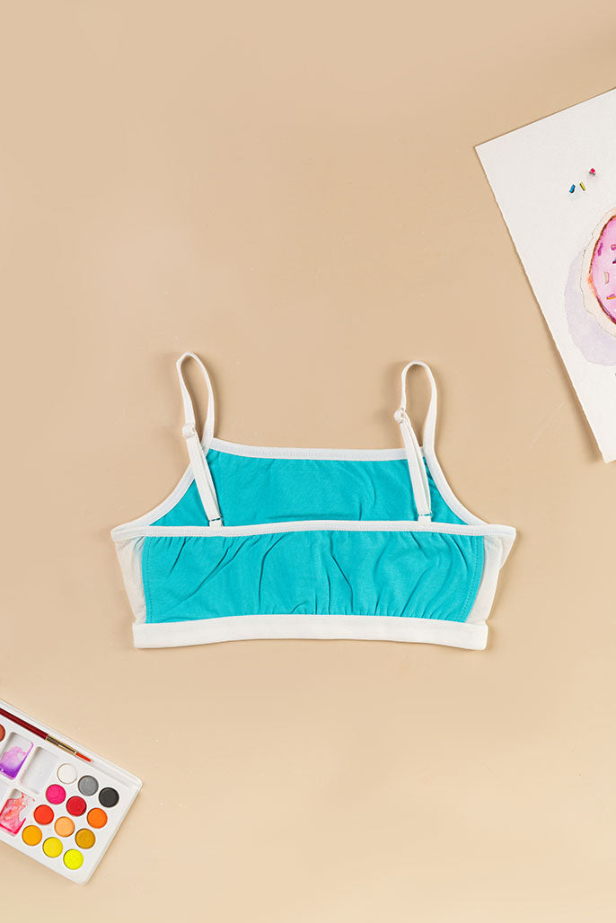 Beginner Bra - With Mesh Detail - Lagoon