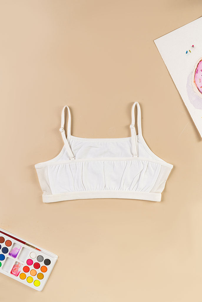 Beginner Bra - With Mesh Detail - Snowflake