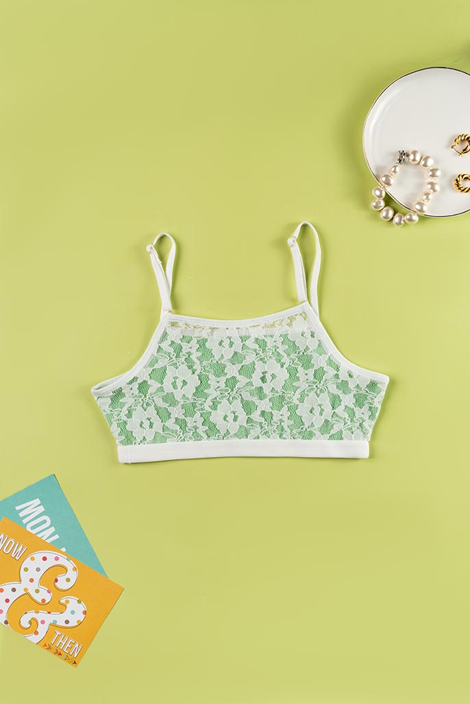 Beginner Bra - With Lace Back - Kiwi