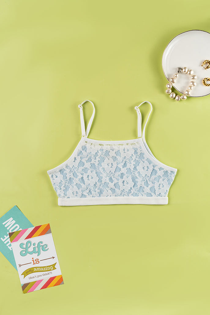 Beginner Bra - With Lace Back - Sky