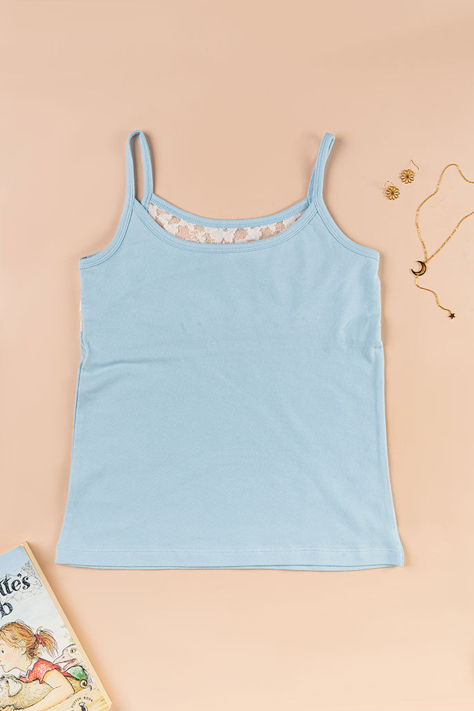 Lace Back Camisole - Sky