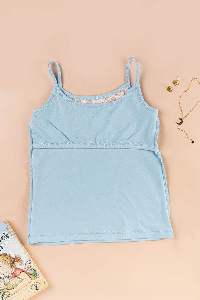 Lace Back Camisole - Sky