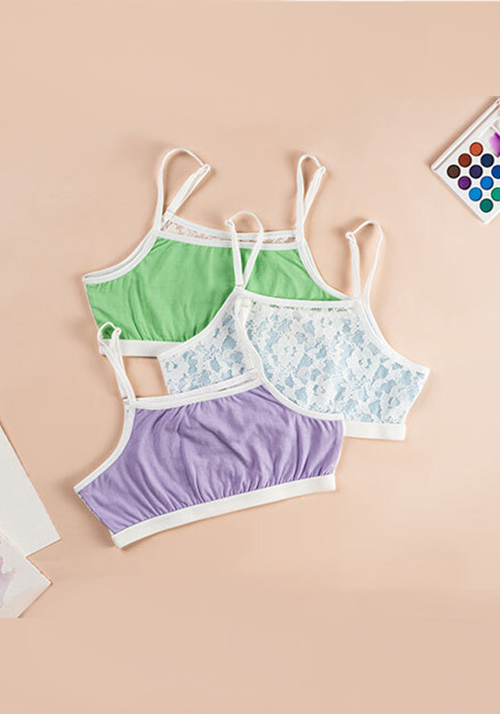 Beginner Bra - With Lace Back - pack of 3