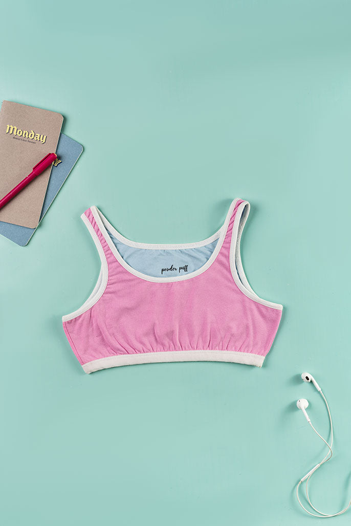 Sports Bra - Reversible Style - Bubblegum, Sky