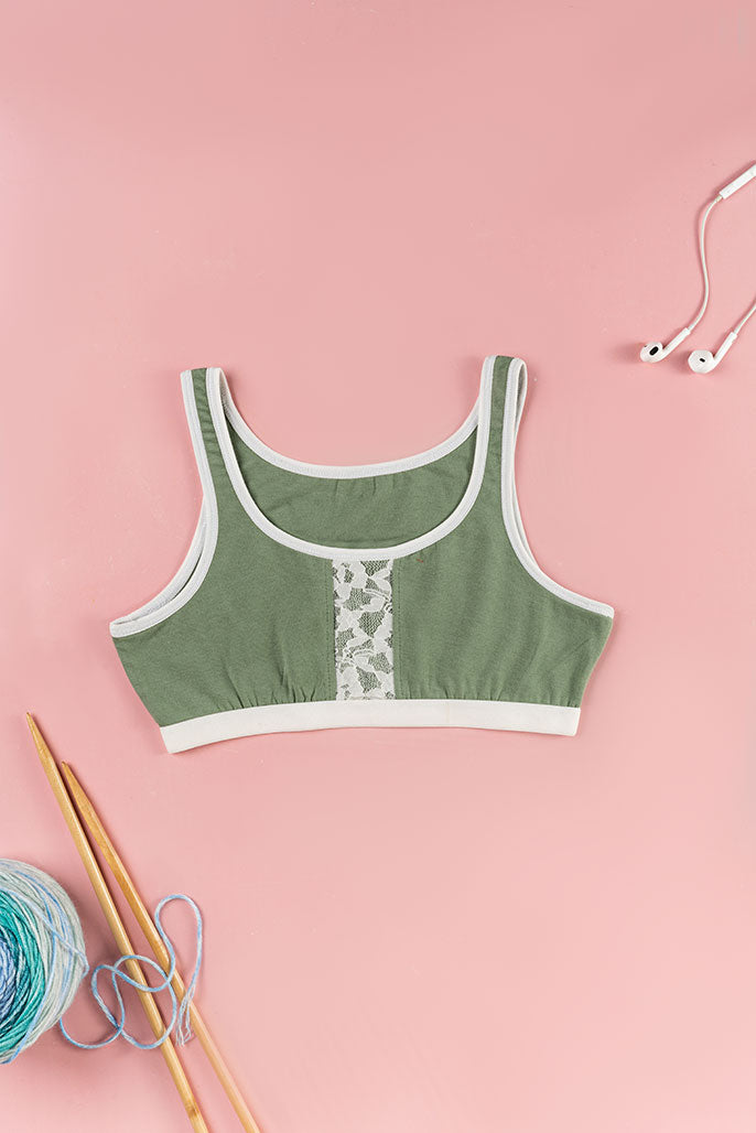 Sports Bra - with lace detail - Meadow
