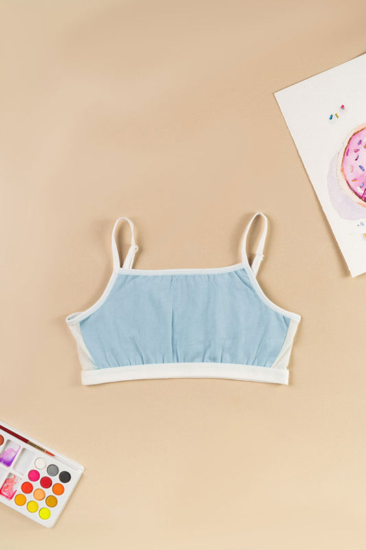 Beginner Bra - With Mesh Detail - Sky