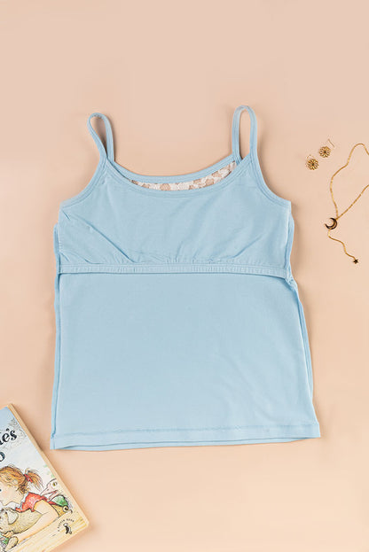 Lace Back Camisole - Sky