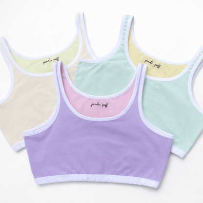 Reversible Style Sports Bra - Pack of 3 | Perfect for Girls 8–16 Years | Premium Cotton Comfort