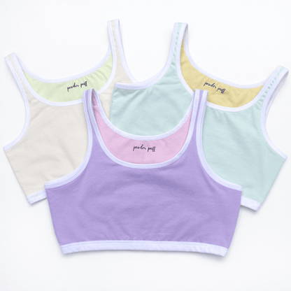 Reversible Style Sports Bra - Pack of 3 | Perfect for Girls 8–16 Years | Premium Cotton Comfort