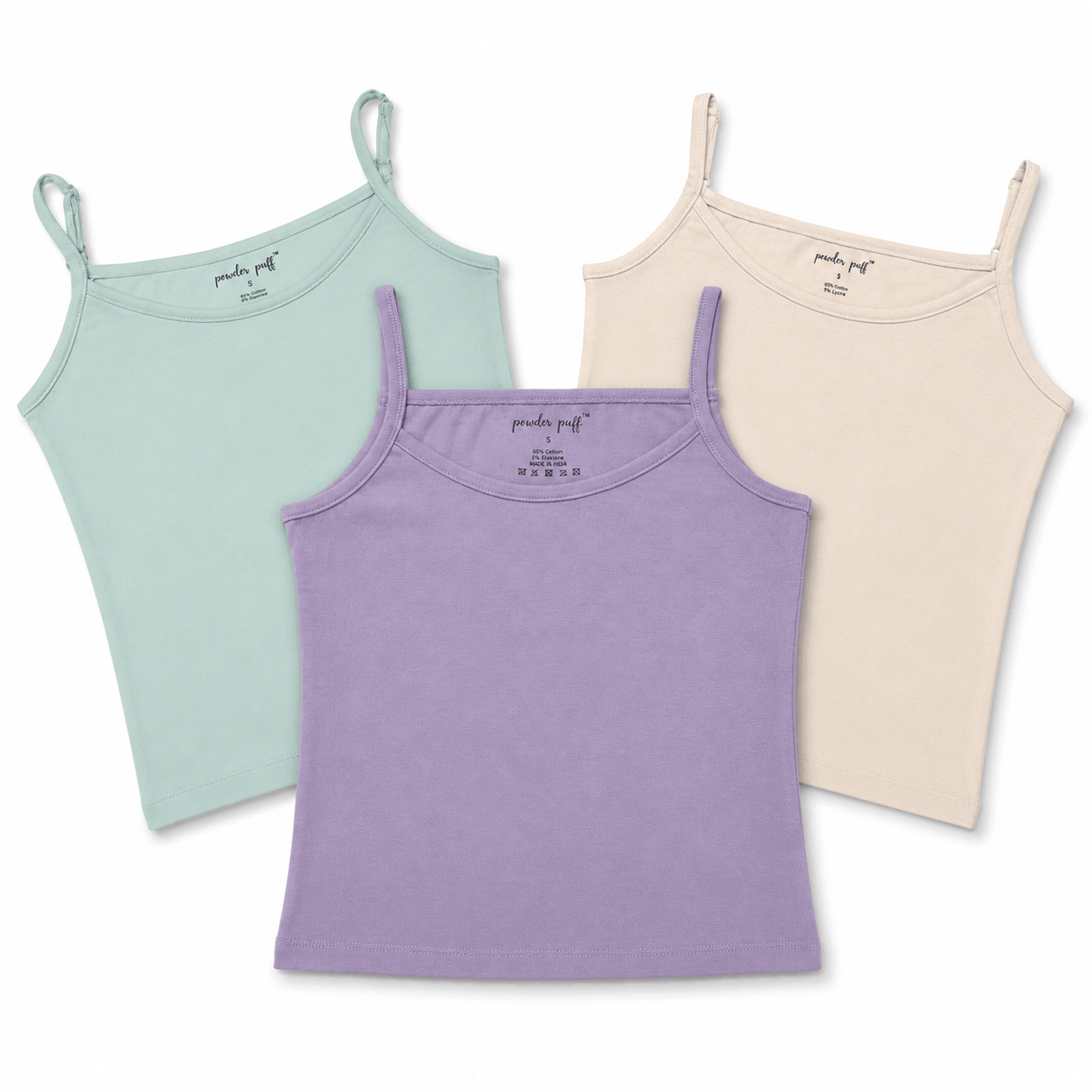 Premium Cotton Camisole | Perfect for Girls 8-15 Years | Pack of 3