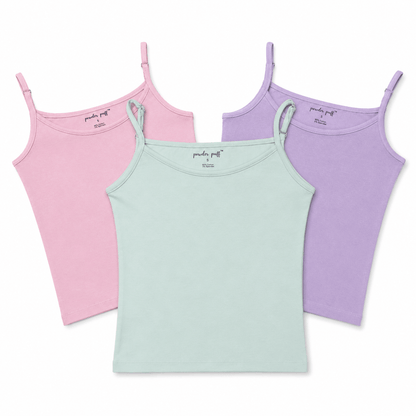 Premium Cotton Camisole With Inner Layer | Perfect for Girls 8-15 Years | Pack of 3