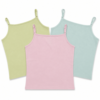 Premium Cotton Camisole | Perfect for Girls 8-15 Years | Pack of 3
