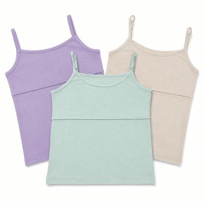Premium Cotton Camisole With Inner Layer | Perfect for Girls 8-15 Years | Pack of 3