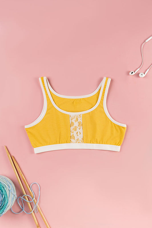 Sports Bra - with lace detail - Honey